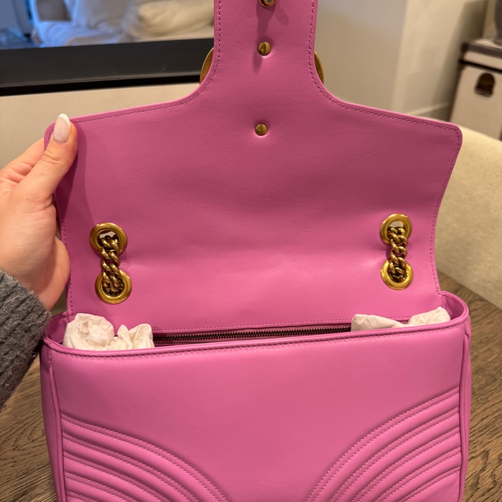 Gucci Marmont Shoulder Pink Purse - Picture 4 of 6